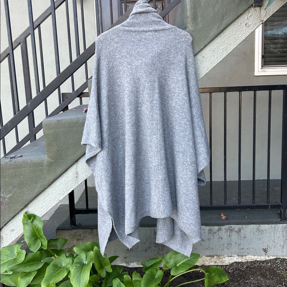 NWT Free People Ellie Scarf Wrap Duster Sweater Kimono Knit Grey Onesize Cozy - Picture 8 of 9